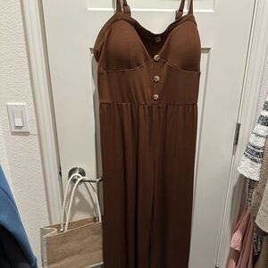 No Boundaries Chocolate Brown Jumpsuit